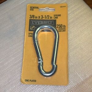 Everbilt Zinc Plated 3/8in x 3-1/2in Spring Link Carabiner - Silver